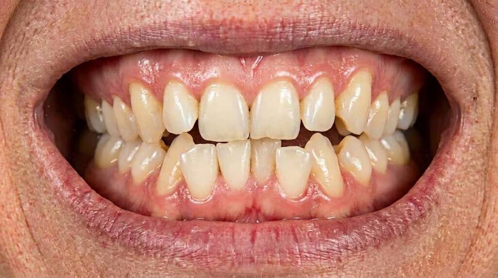 apiñamiento dental en adulto