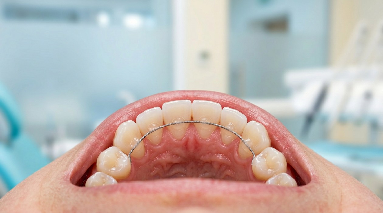 Retenedor tras retirar los brackets