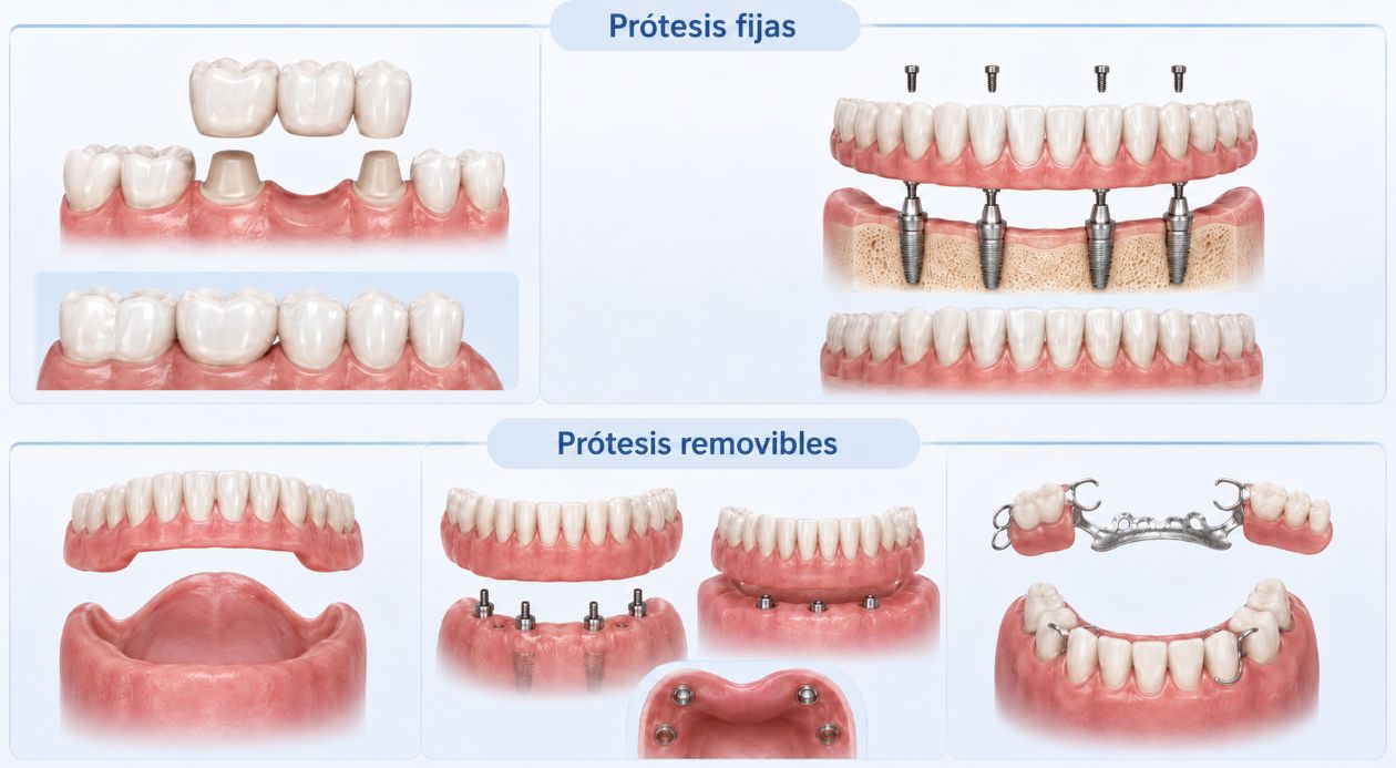 Tipos de prótesis dentales