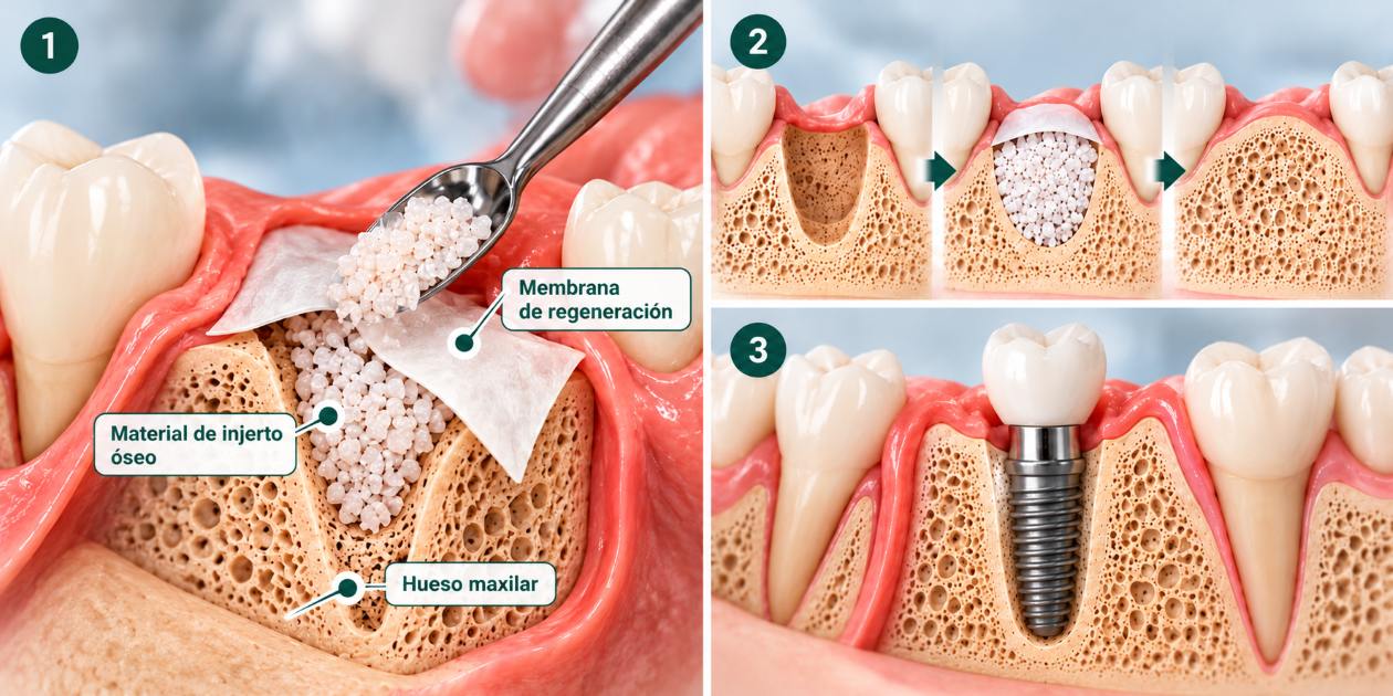 colocacion de hueso para un implante dental