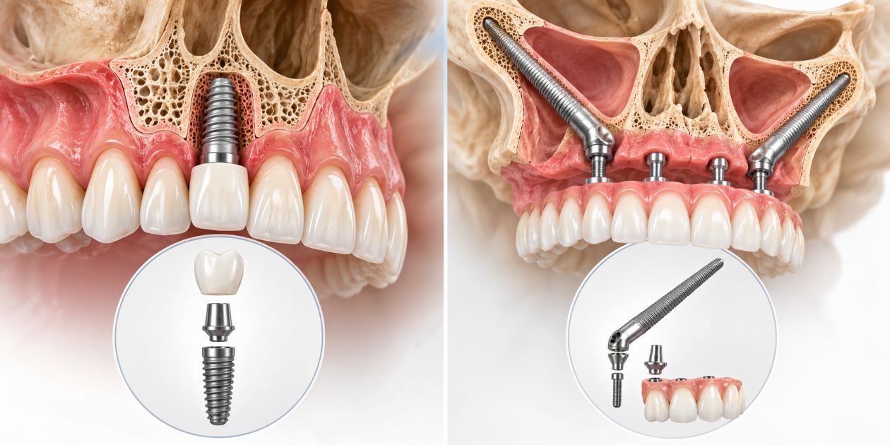 diferencia entre implantes convencionales e implantes cigomaticos
